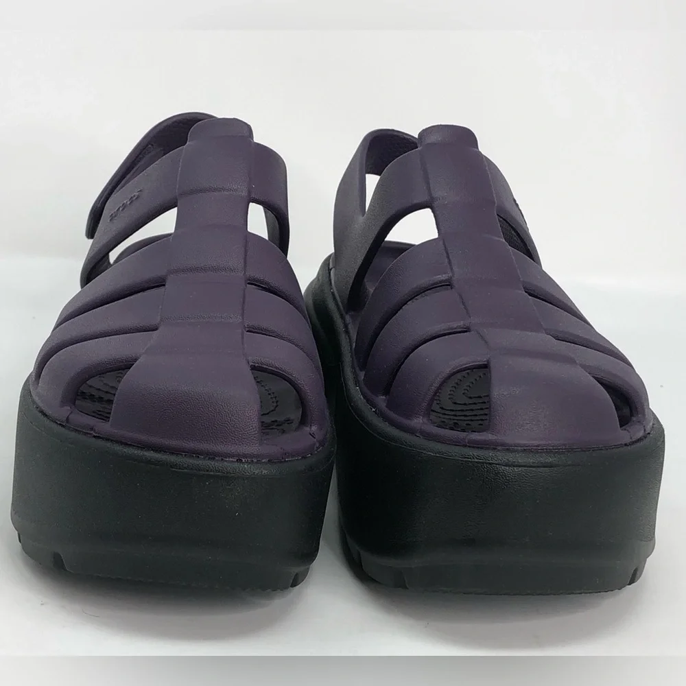 Crocs Women’s Stomp Fisherman Sandal 209938 Purple Black - Size 7 - Picture 7 of 10